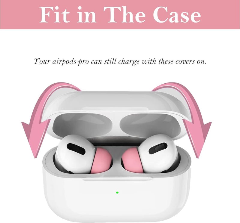 Vsagier 4 Pairs Replacement Ear Tips for AirPods Pro and AirPods Pro 2 with Noise Reduction Hole, Non-Slip Soft Silicone Ear Tips for AirPods Pro and Fit in The Charging Case(XS/S/M/L) - Image 4